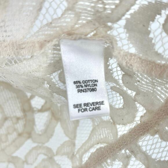 Cato Cream Lace Scalloped Edge Top Size L - Picture 3 of 4